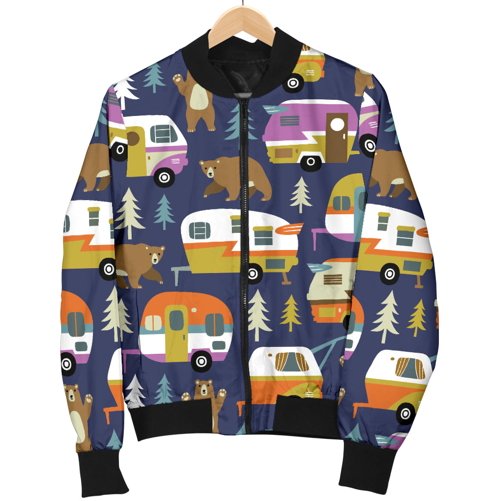 Camper Pattern Print Design 04 Women's Bomber Jacket
