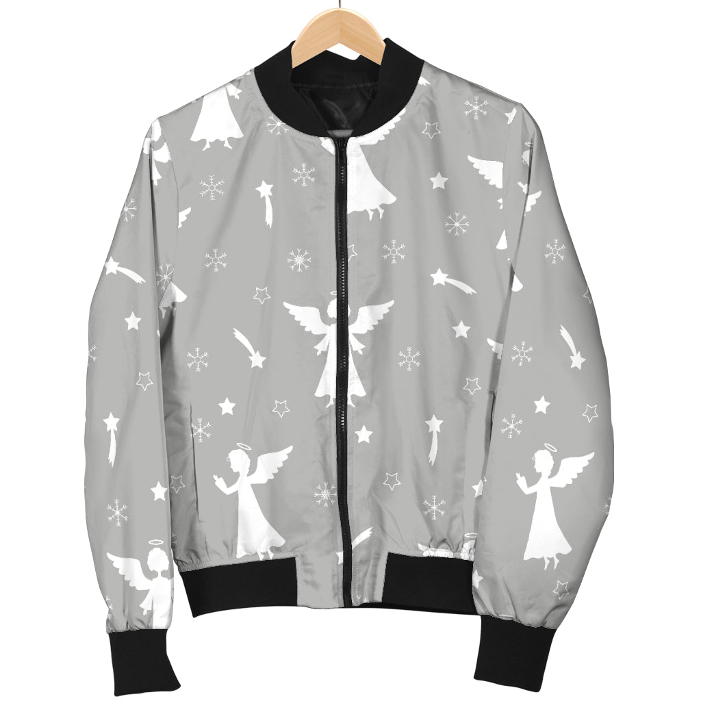 Angel Pattern Print Design 03 Women's Bomber Jacket