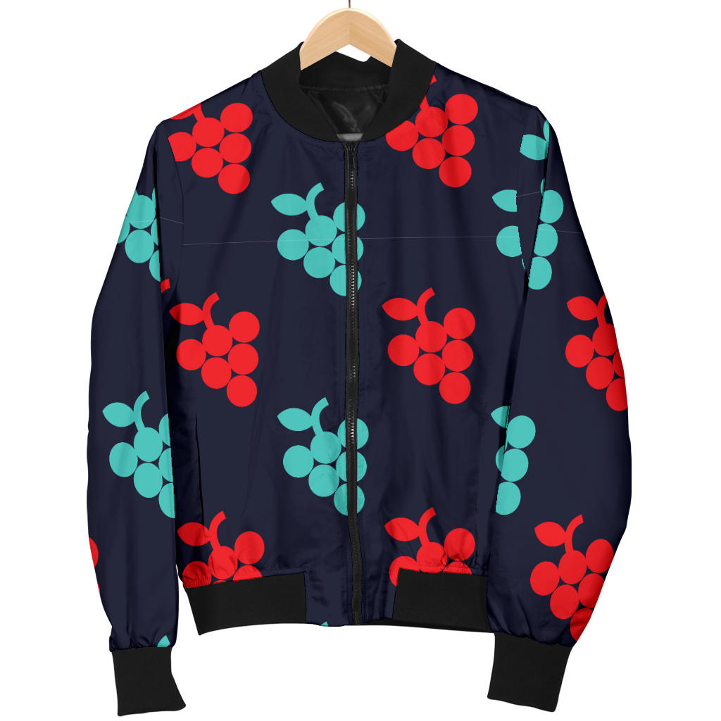 Grape Pattern Print Design GP07 Women Bomber Jacket