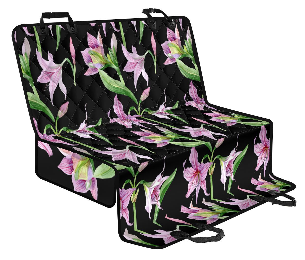 Amaryllis Pattern Print Design AL08 Rear Dog Seat Cover