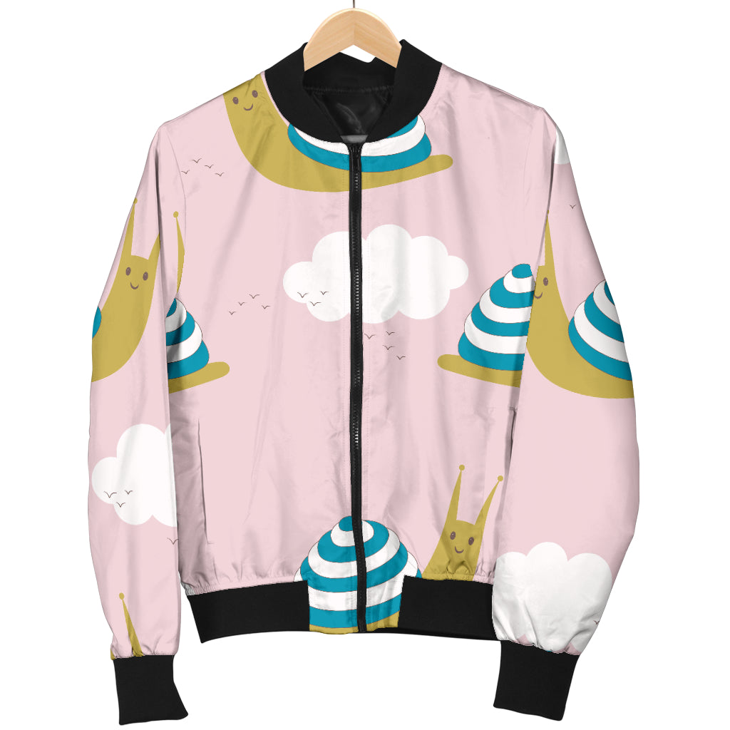 Snail Pattern Print Design 02 Women's Bomber Jacket