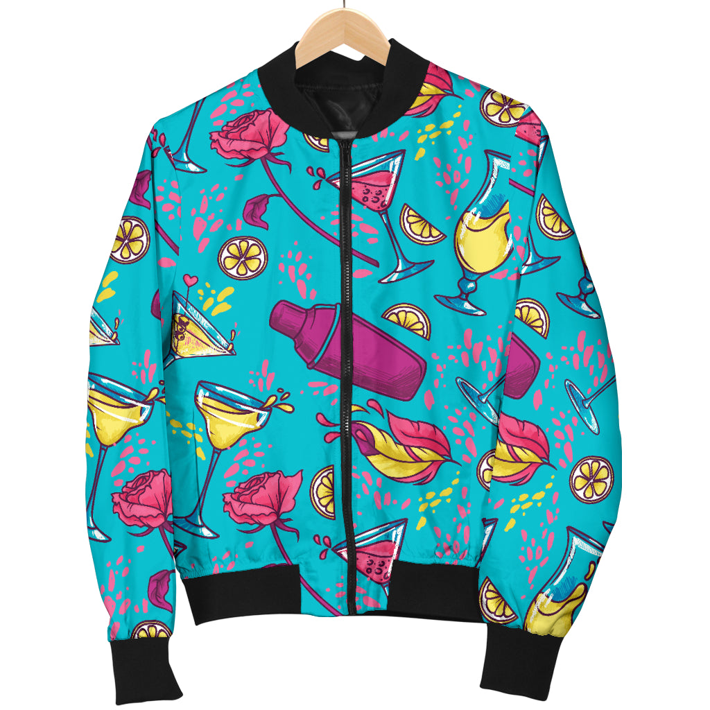 Cocktail Pattern Print Design 03 Women's Bomber Jacket