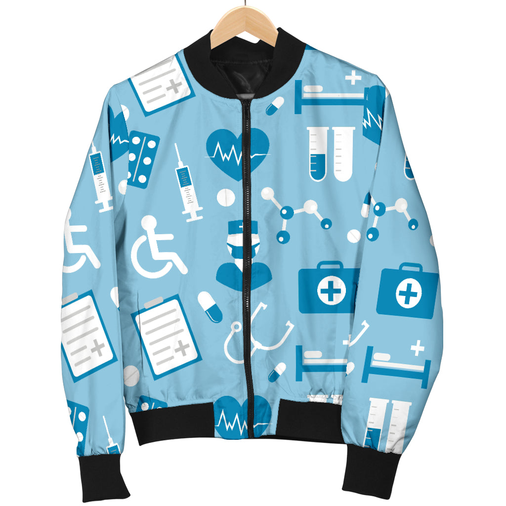 Medical Pattern Print Design 05 Women's Bomber Jacket