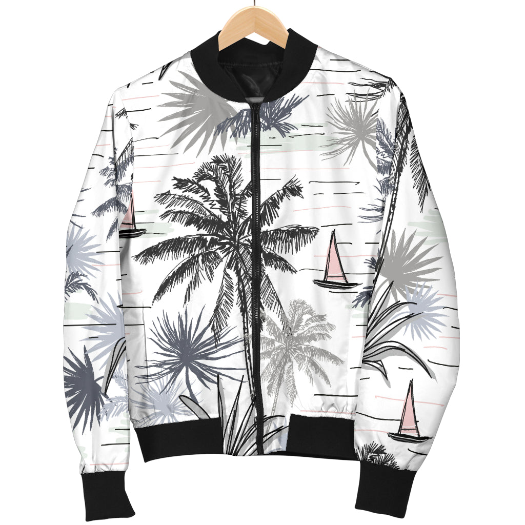 Pacific island Pattern Print Design A04 Women's Bomber Jacket
