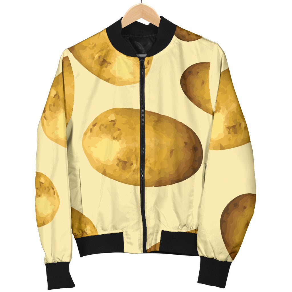 Potato Pattern Print Design A01 Women's Bomber Jacket