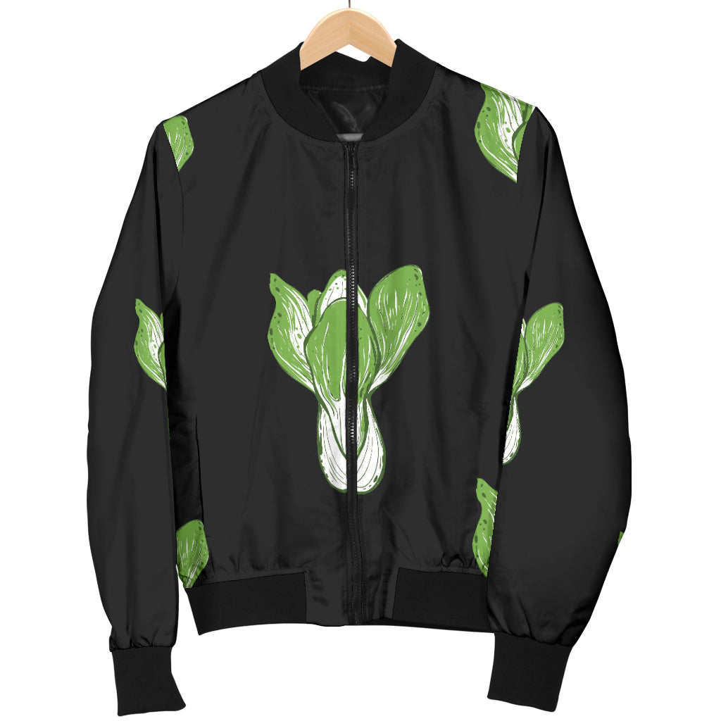 Kale Pattern Print Design 02 Women's Bomber Jacket