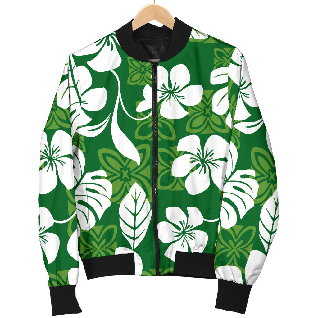 Hawaiian Themed Pattern Print Design H016 Women Bomber Jacket