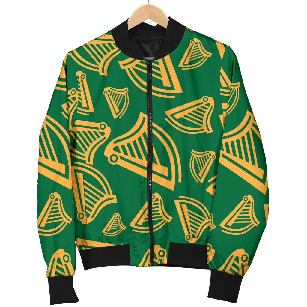 Harp Pattern Print Design 03 Women's Bomber Jacket