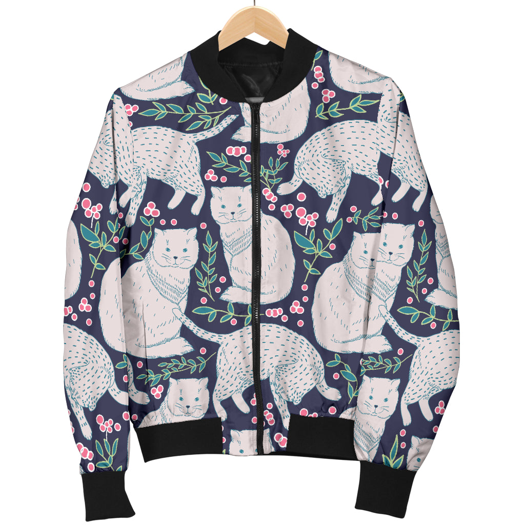 Cat Pattern Print Design 06 Women's Bomber Jacket
