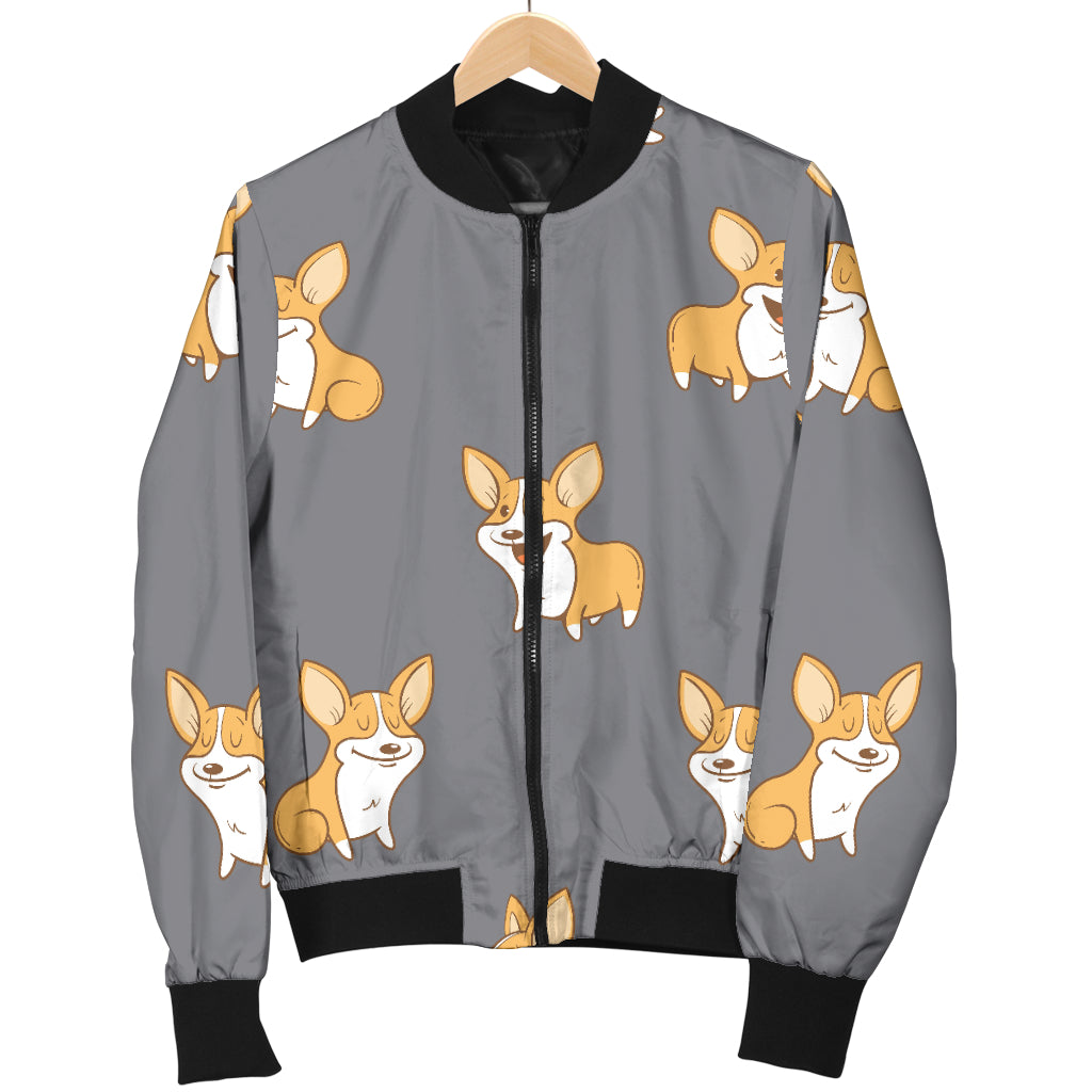 Pembroke Welsh Corgis Pattern Print Design A02 Women's Bomber Jacket