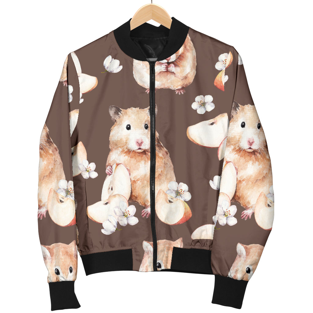 Hamster Pattern Print Design 03 Women's Bomber Jacket