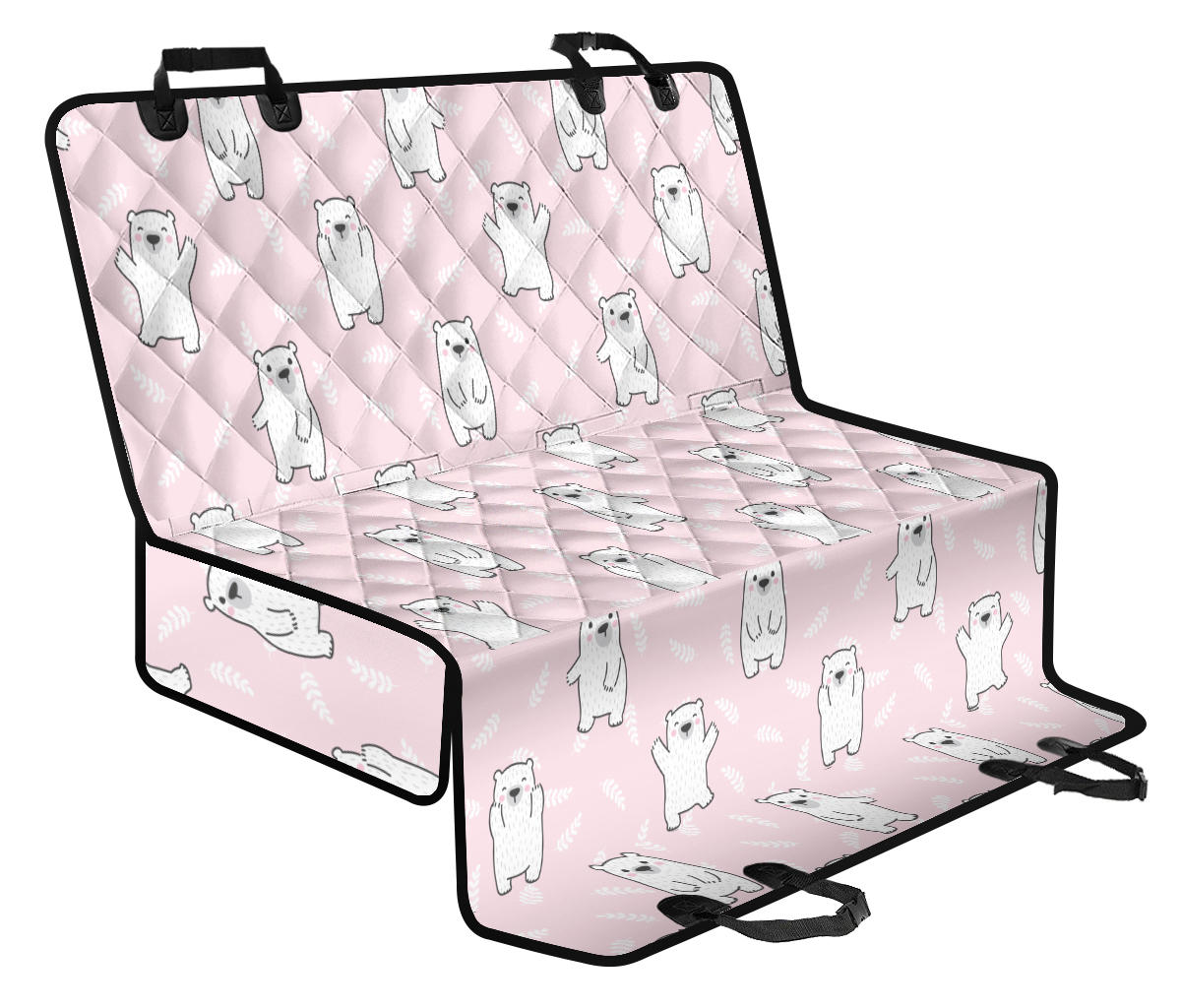 Polar Bear Pattern Print Design PB09 Rear Dog Seat Cover