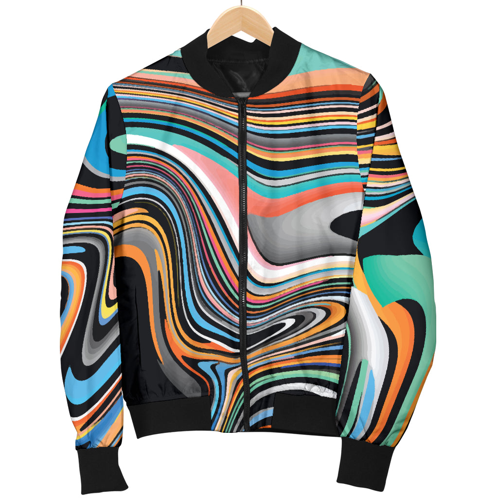 Liquid Pattern Print Design 02 Women's Bomber Jacket