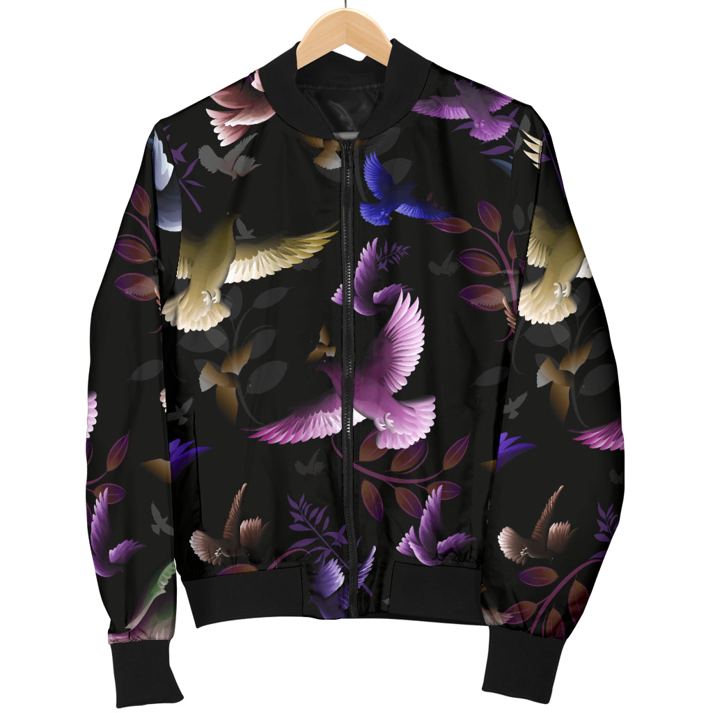 Pigeon Pattern Print Design 01 Women's Bomber Jacket
