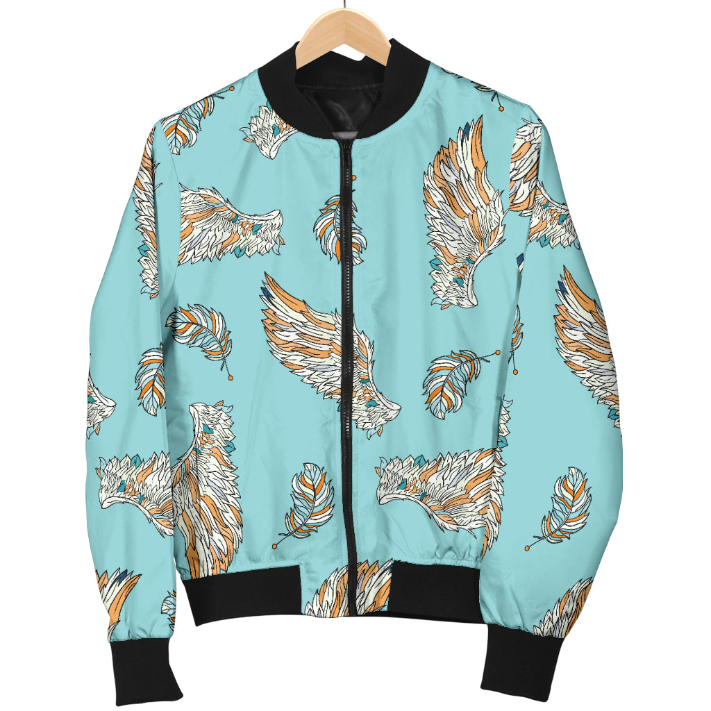 Angel Wings Pattern Print Design 03 Women's Bomber Jacket