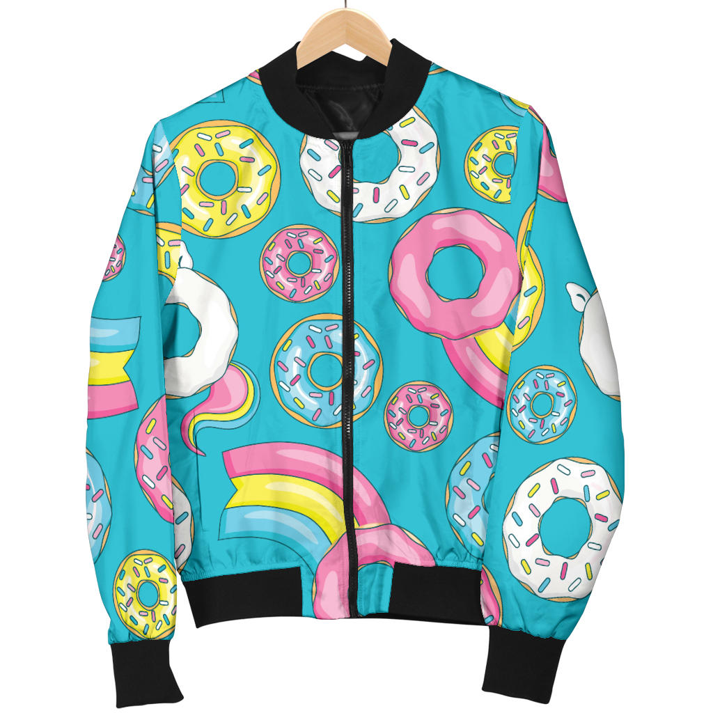Donut Pattern Print Design DN013 Men Bomber Jacket