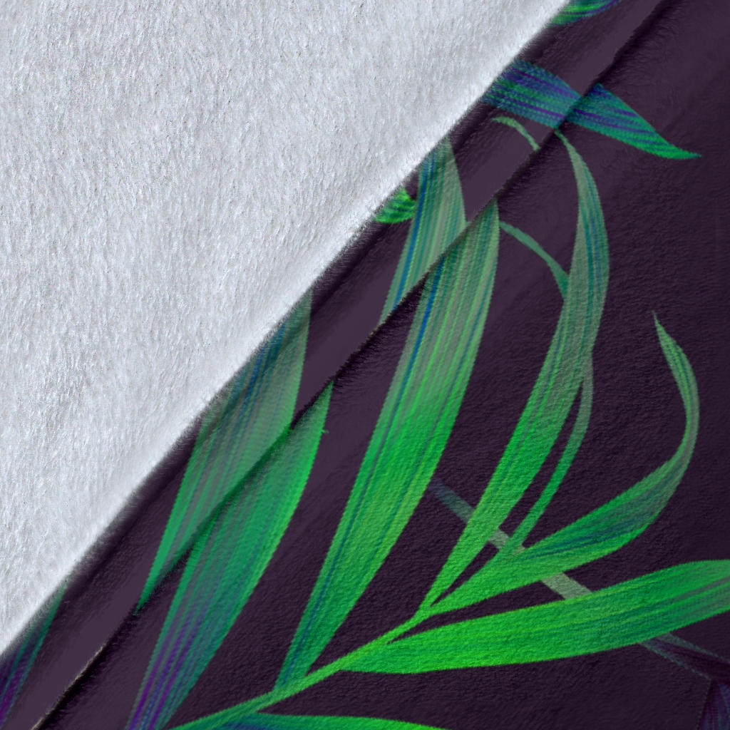 Palm Leaves Pattern Print Design PL01 Fleece Blanket