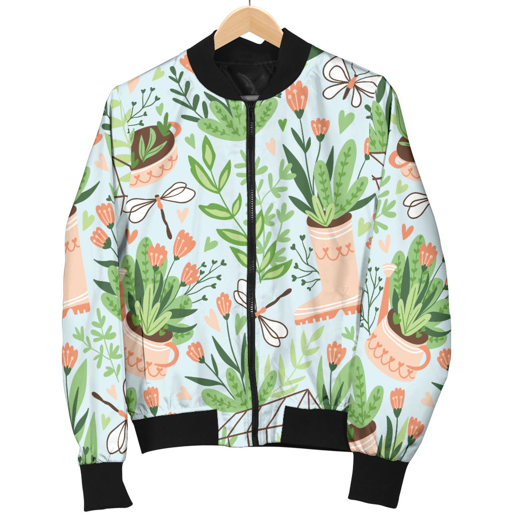 Gardening Pattern Print Design G04 Women Bomber Jacket