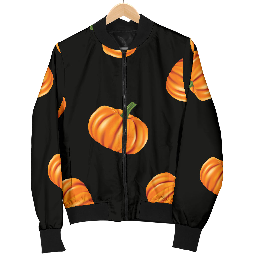 Pumpkin Pattern Print Design A05 Women's Bomber Jacket