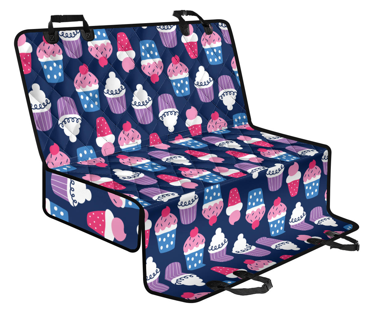 Cupcake Pattern Print Design CP04 Rear Dog Seat Cover