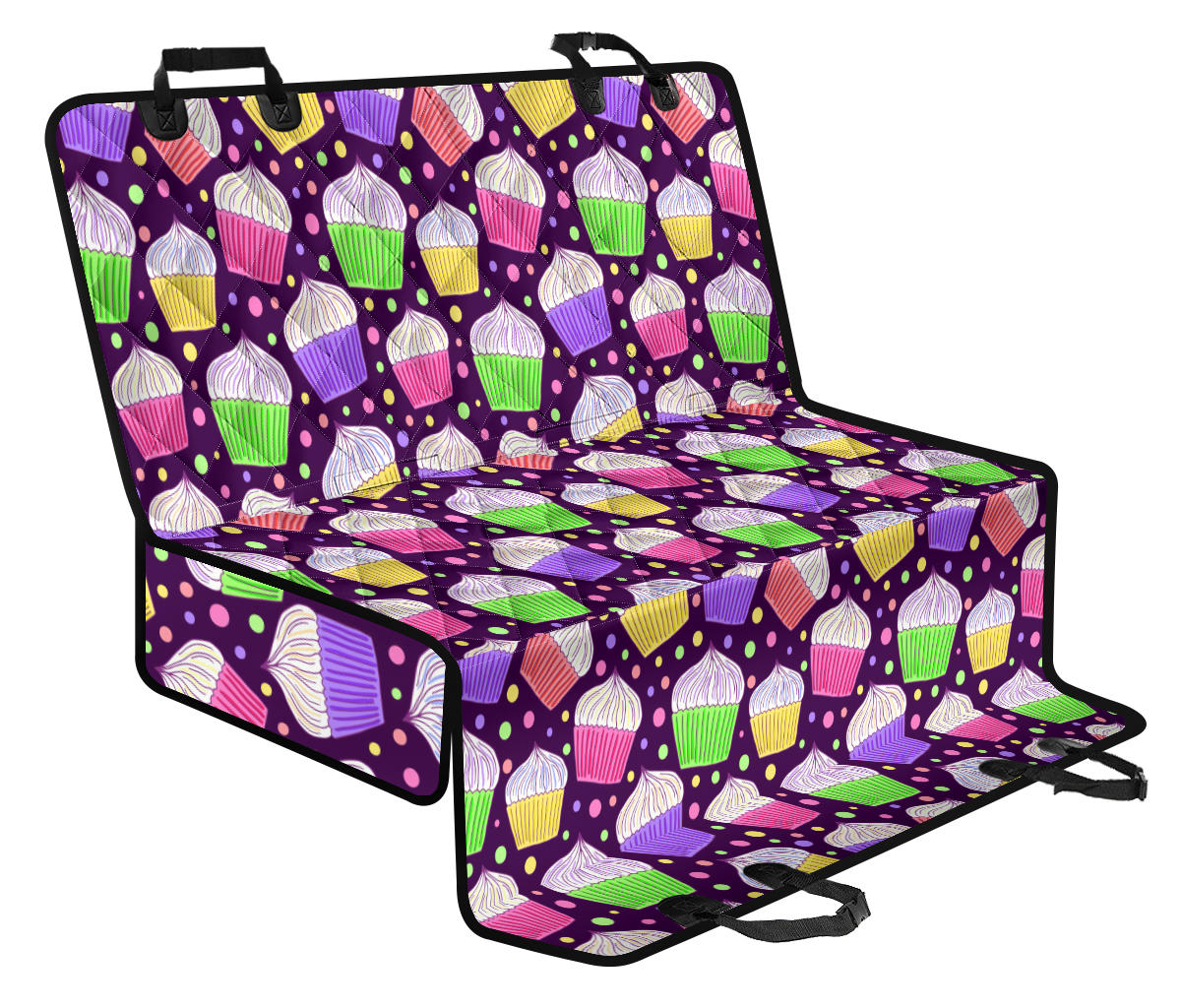 Cupcake Pattern Print Design CP07 Rear Dog Seat Cover