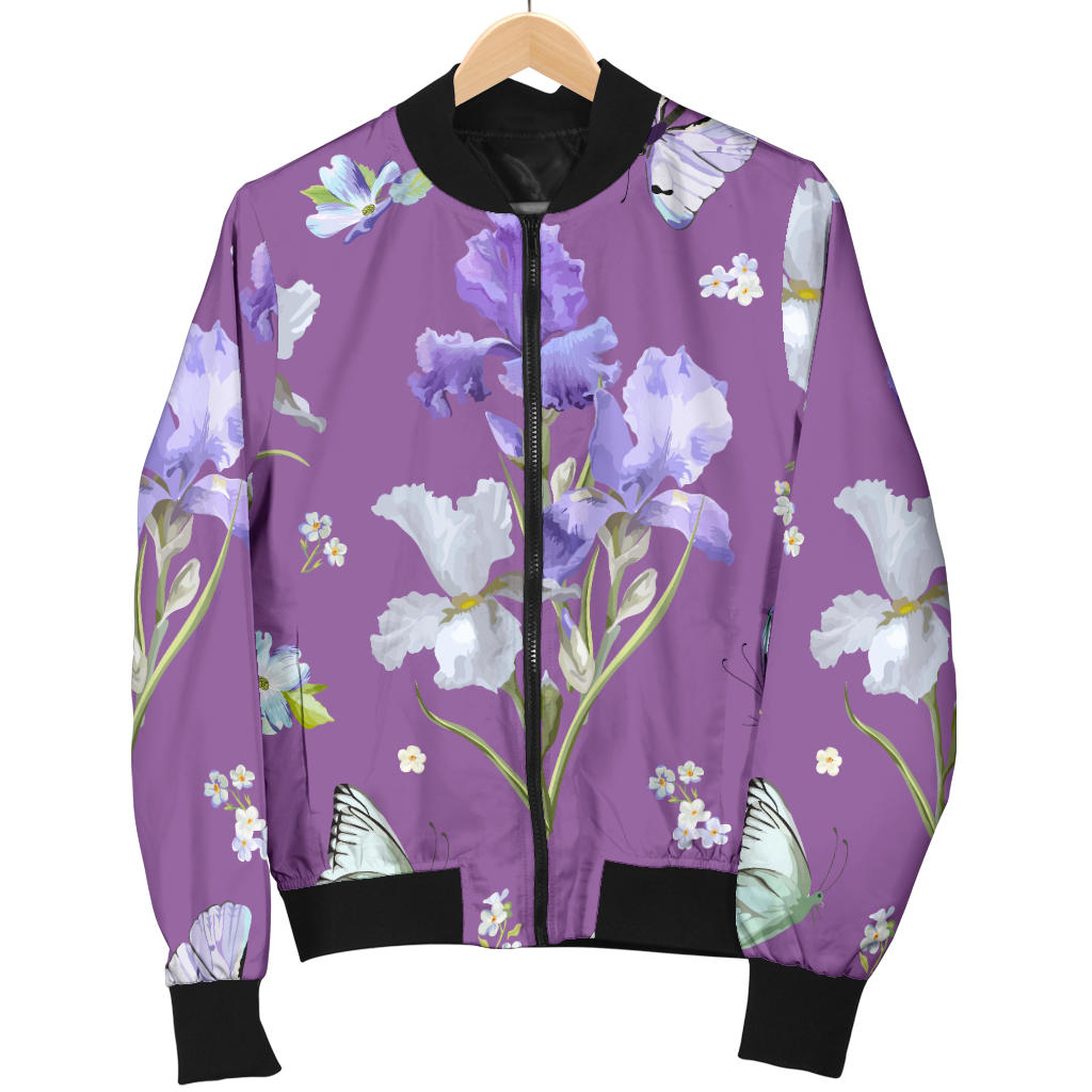 Iris Pattern Print Design IR09 Men Bomber Jacket