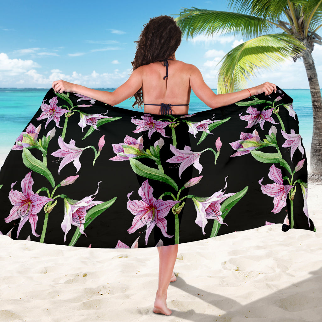 Amaryllis Pattern Print Design AL08 Sarong Pareo Wrap