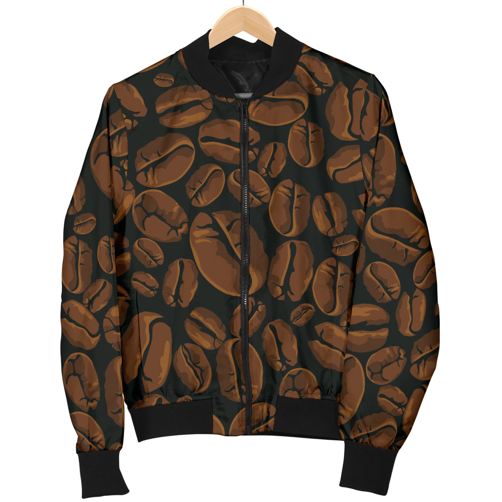 Coffee Pattern Print Design 01 Women's Bomber Jacket