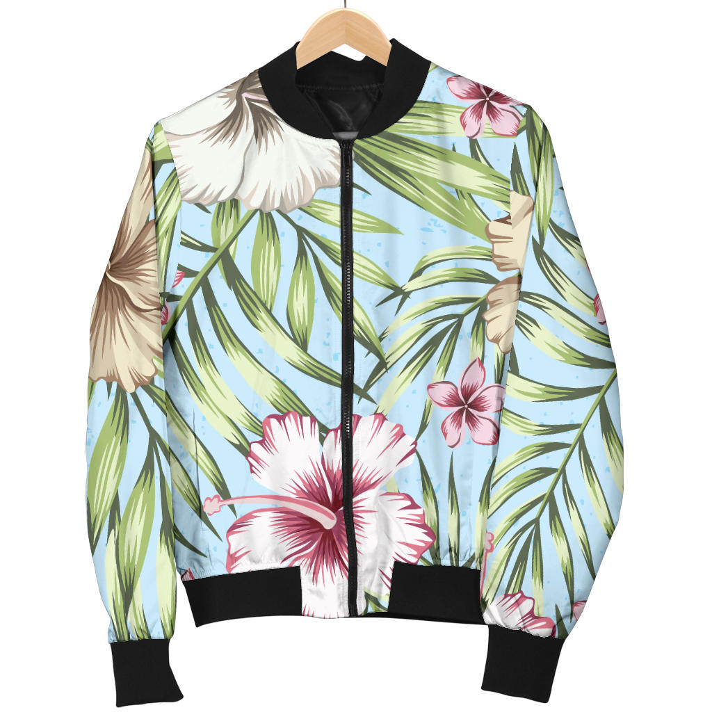 Tropical Flower Pattern Print Design TF05 Men Bomber Jacket
