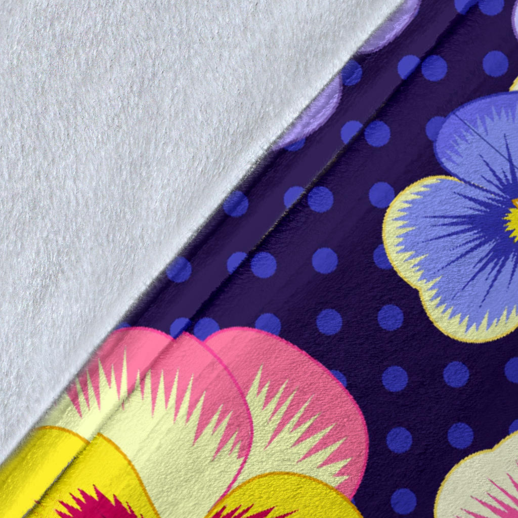 Pansy Pattern Print Design PS04 Fleece Blanket