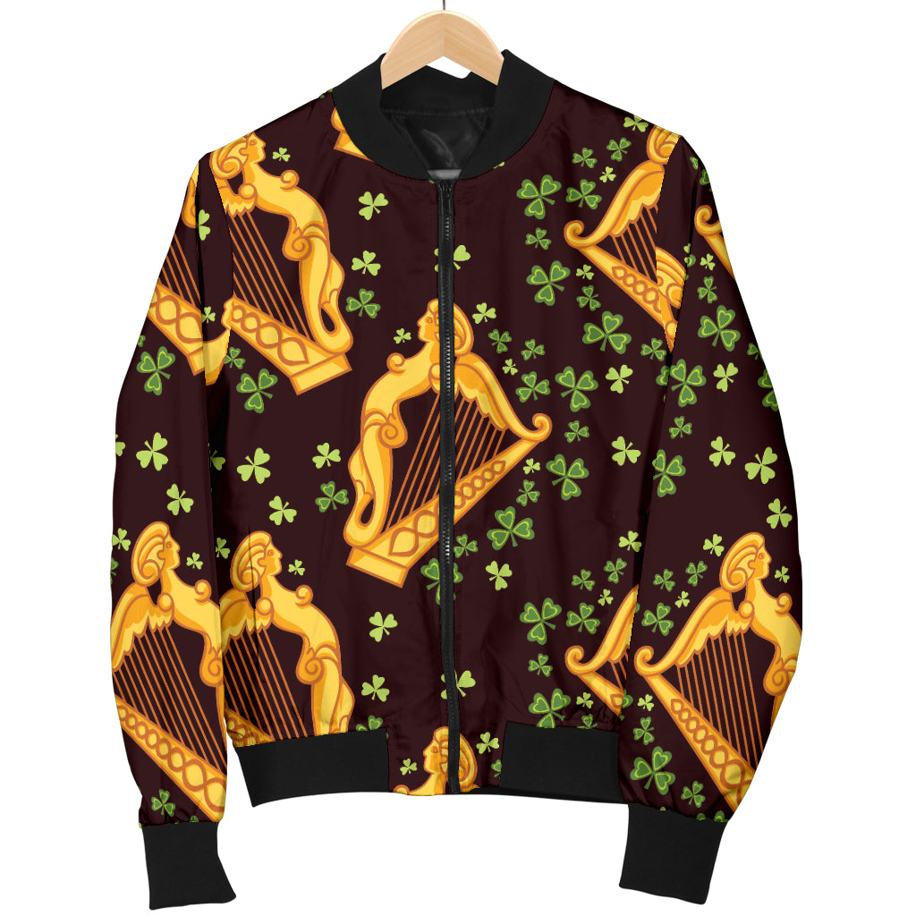 Harp Pattern Print Design 02 Women's Bomber Jacket