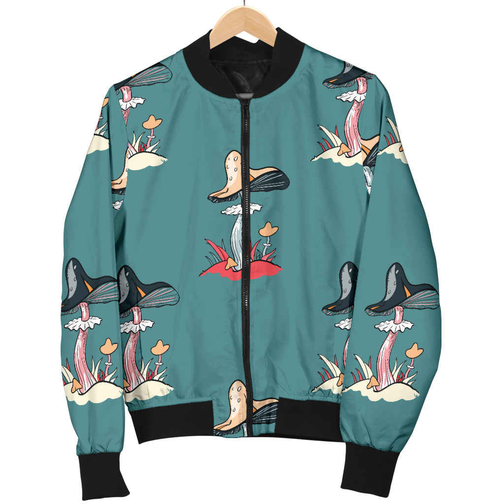 Mushroom Pattern Print Design A04 Women's Bomber Jacket