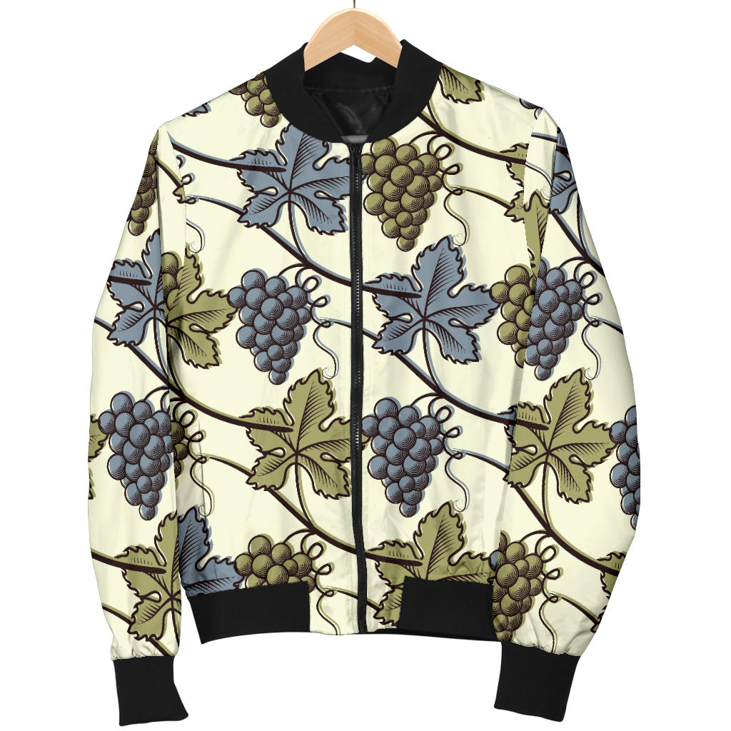 Grape Pattern Print Design GP03 Men Bomber Jacket