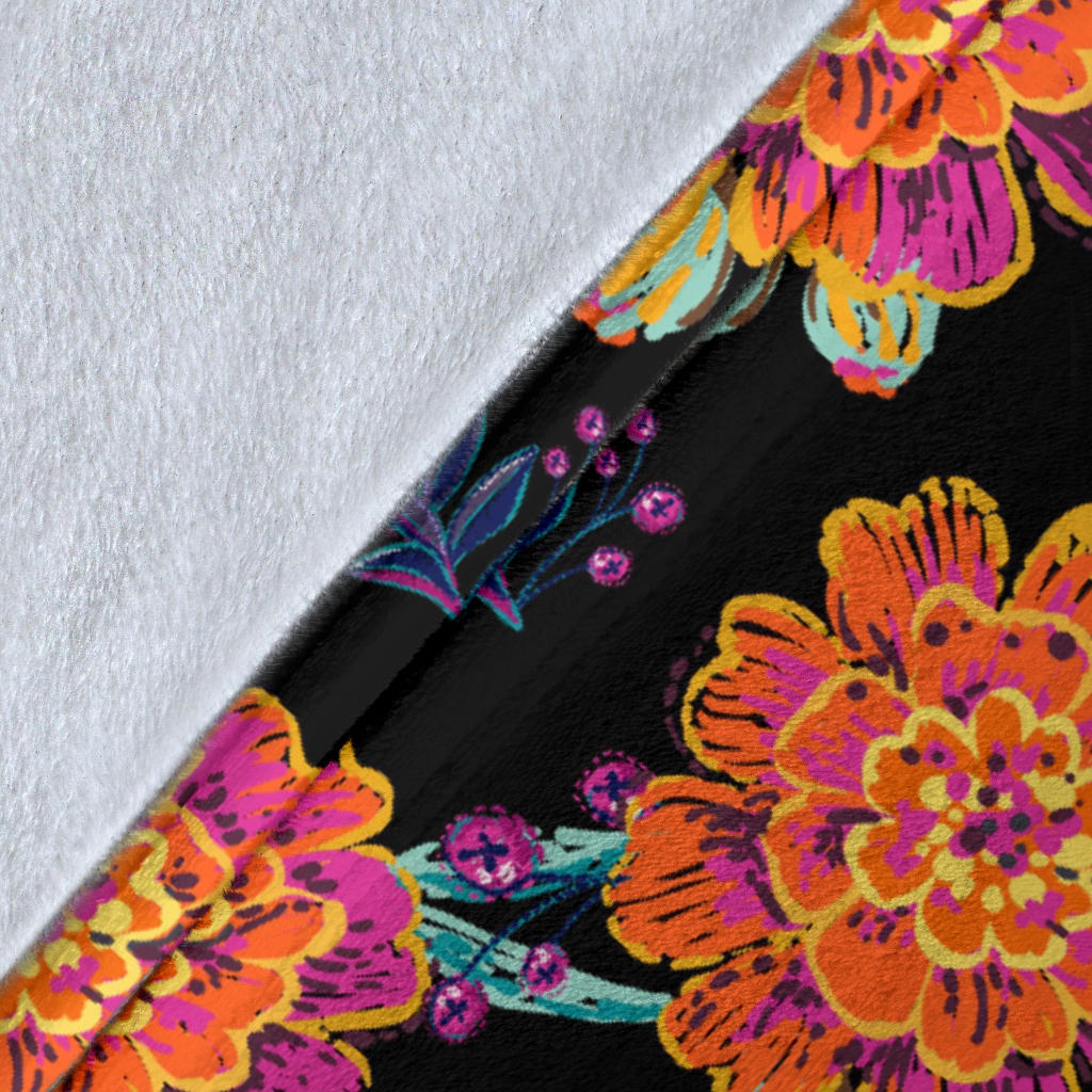 Marigold Pattern Print Design MR04 Fleece Blanket