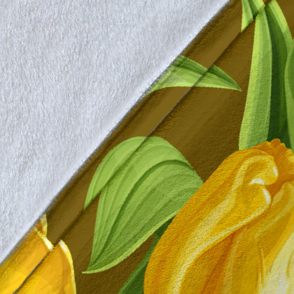 Tulip Yellow Pattern Print Design TP010 Fleece Blanket