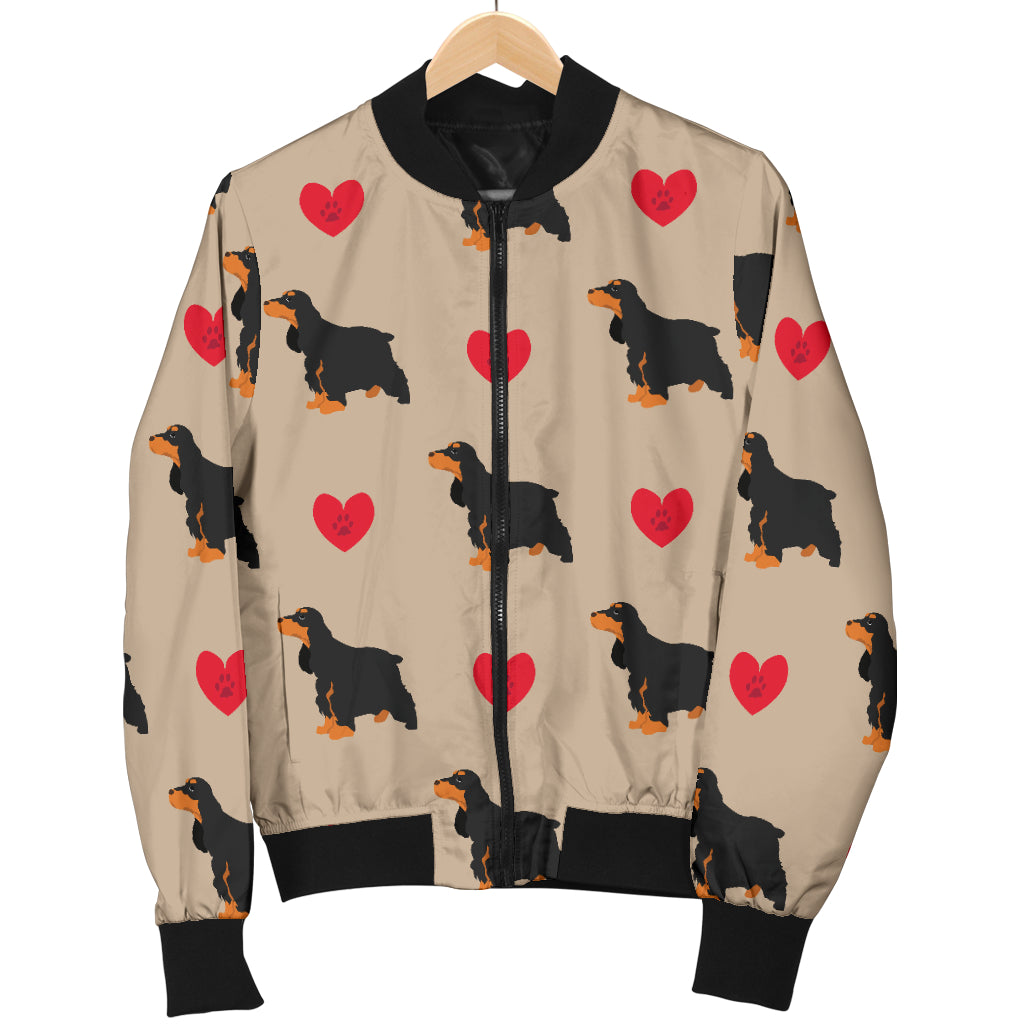 Cocker Pattern Print Design 02 Women's Bomber Jacket