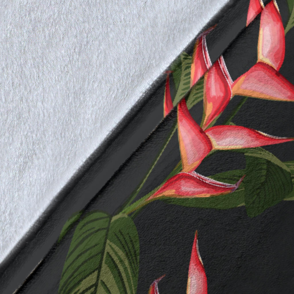 Heliconia Pattern Print Design HL07 Fleece Blanket