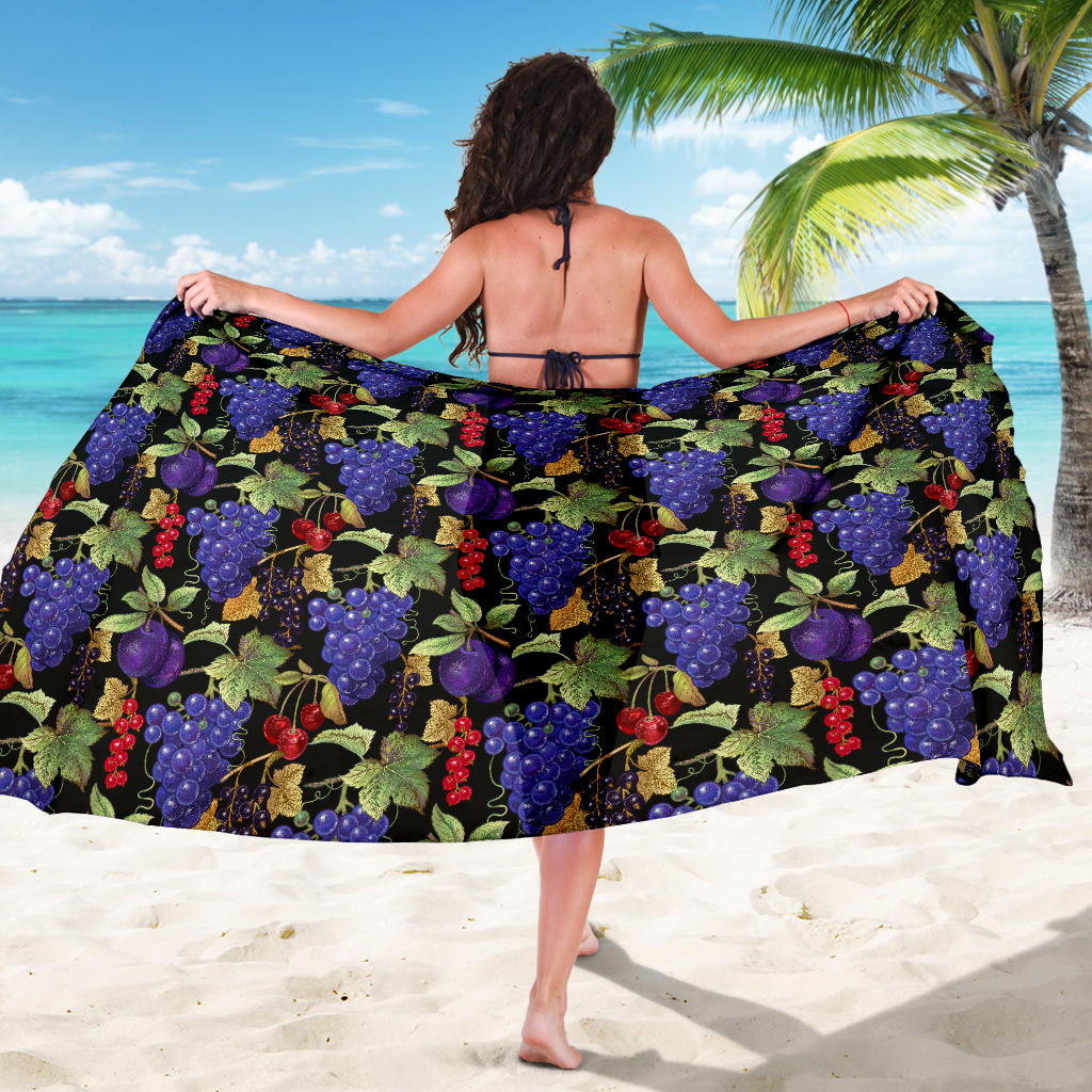 Grape Pattern Print Design GP05 Sarong Pareo Wrap