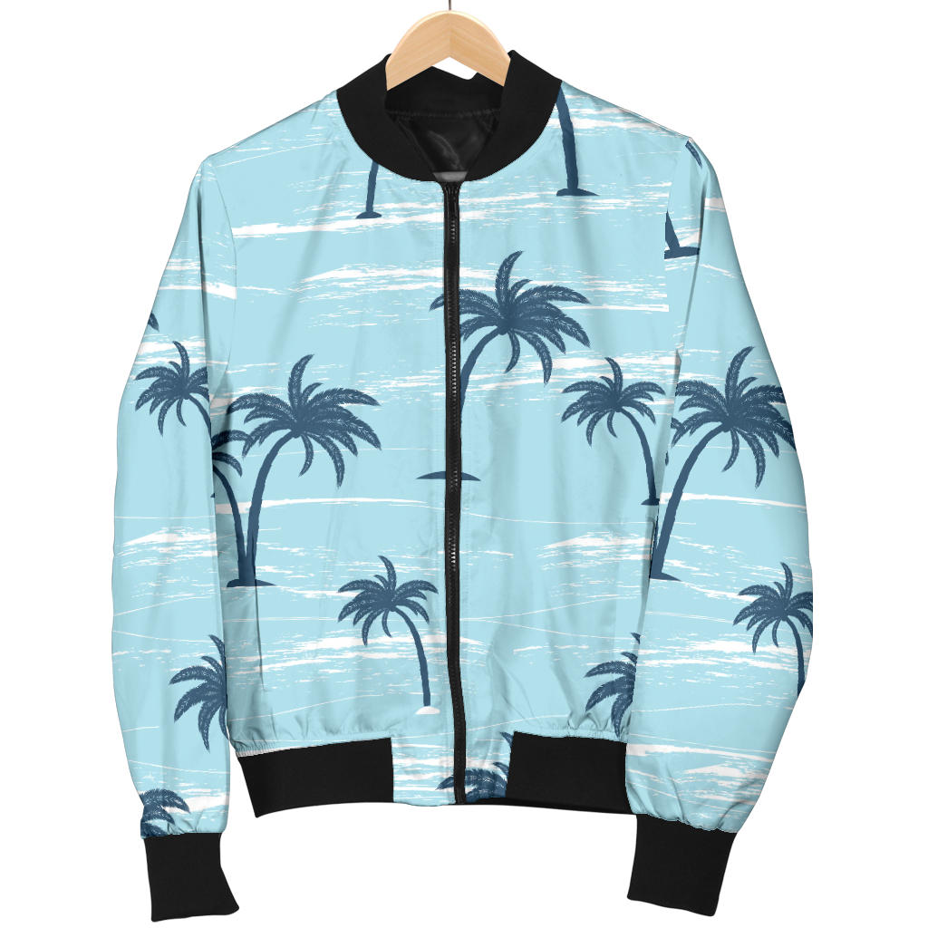 Palm Tree Pattern Print Design PT04 Men Bomber Jacket