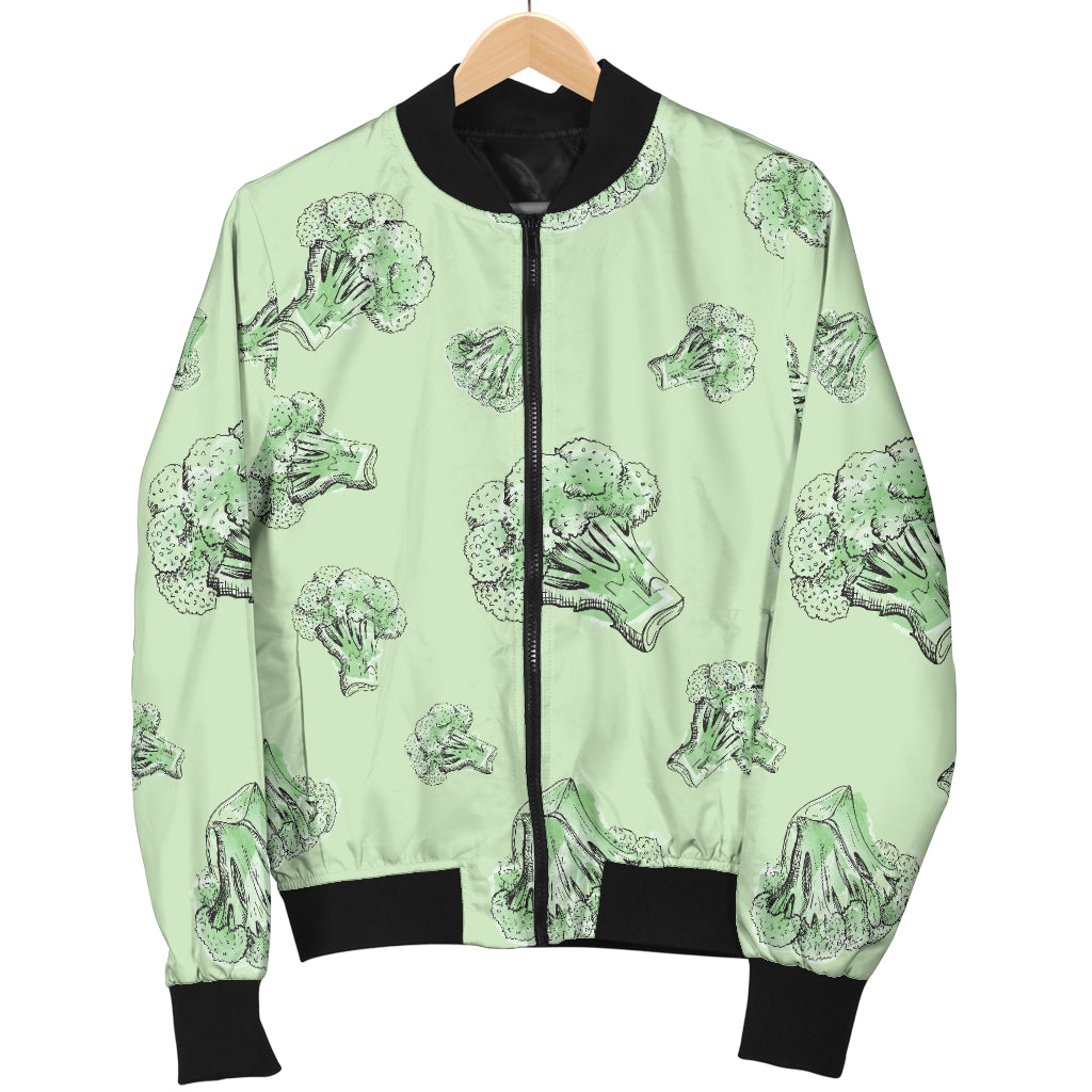 Broccoli Pattern Print Design 05 Women's Bomber Jacket
