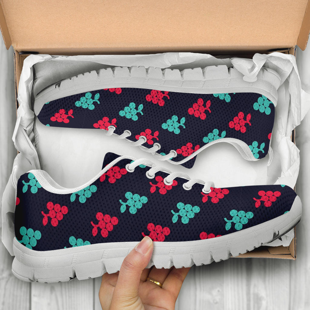 Grape Pattern Print Design GP07 Sneakers White Bottom Shoes