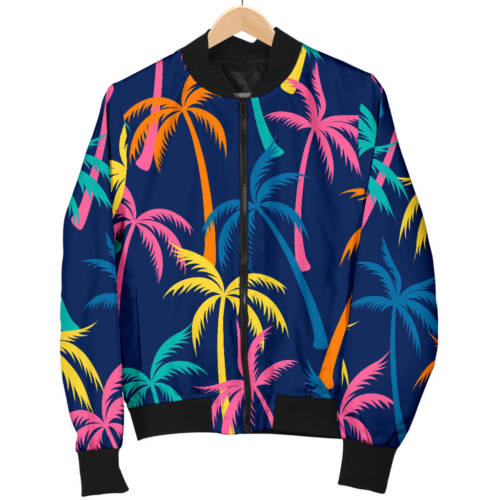 Palm Tree Pattern Print Design PT013 Men Bomber Jacket