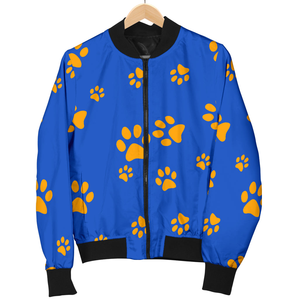 Paw Pattern Print Design A03 Women's Bomber Jacket