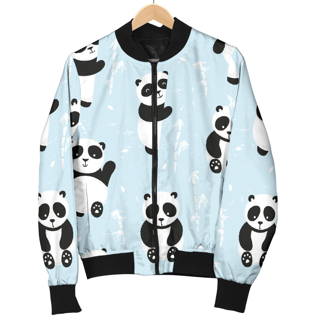 Panda Pattern Print Design A01 Women's Bomber Jacket