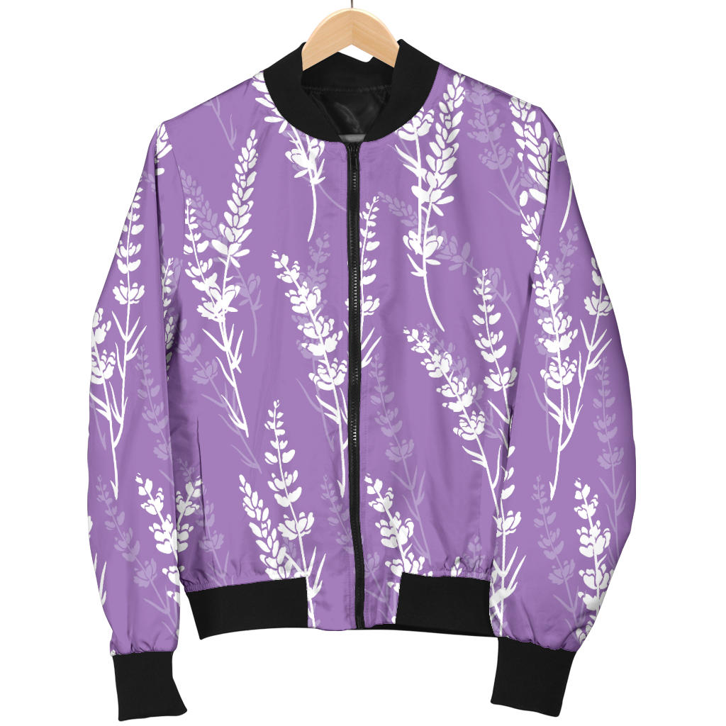 Lavender Pattern Print Design LV08 Men Bomber Jacket
