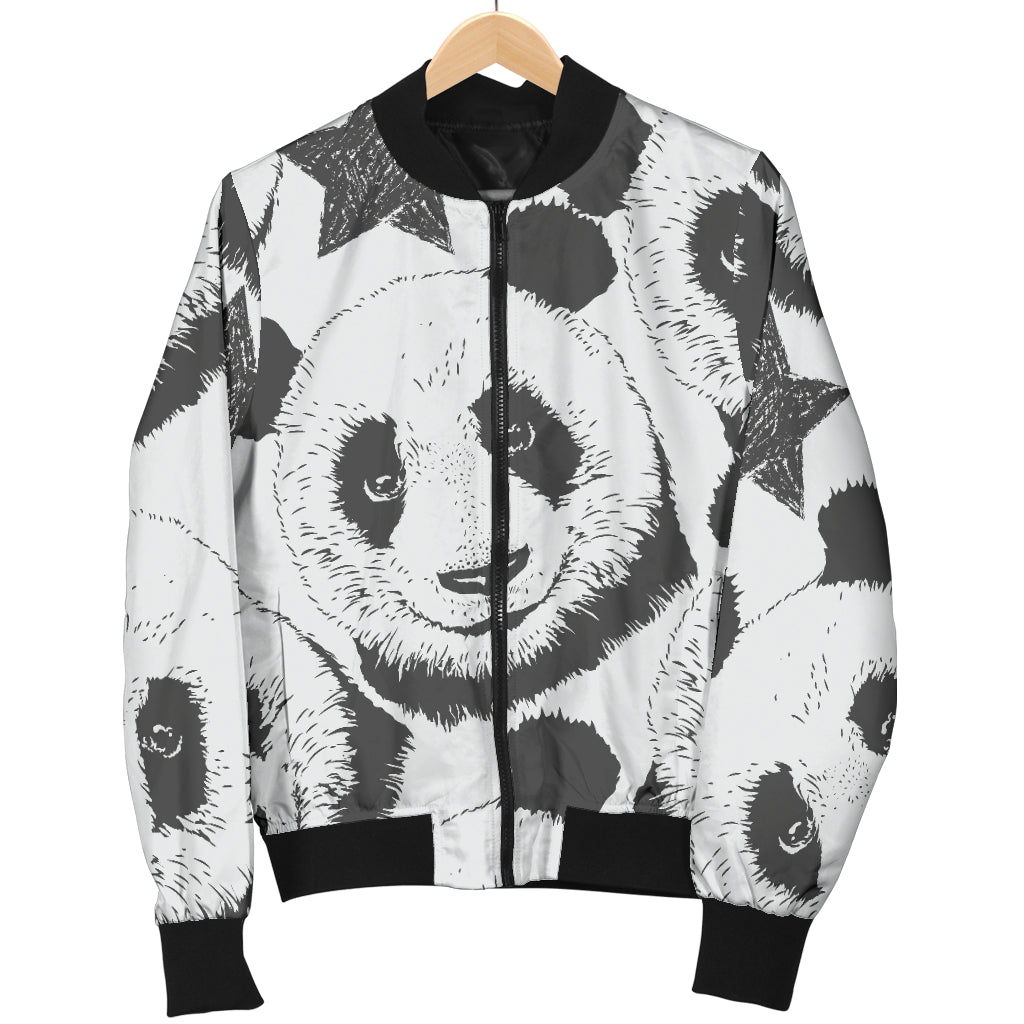 Panda Pattern Print Design A02 Women's Bomber Jacket