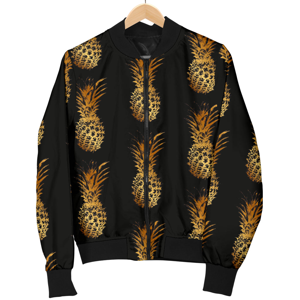 Pineapple Pattern Print Design A02 Women's Bomber Jacket