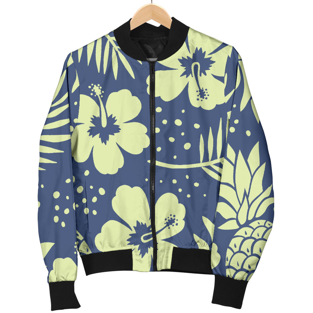 Pineapple Pattern Print Design PP07 Women Bomber Jacket