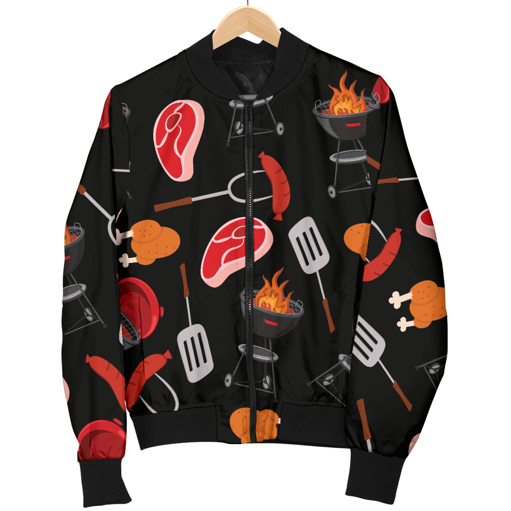 Barbecue Pattern Print Design 04 Women's Bomber Jacket