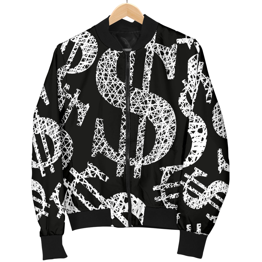 Money Pattern Print Design 02 Women's Bomber Jacket